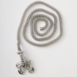 Tibi lobster chain belt- short, silver, NIB